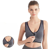 Top Esportivo com Zíper Frontal e Suporte Push-Up